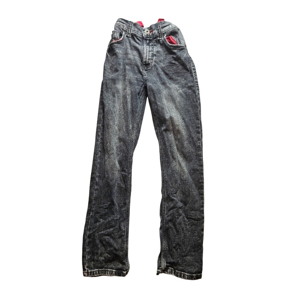 Wrangler Boys Slim Fit Jeans Acid Wash Black Size 10 Regular 5TEBWGA